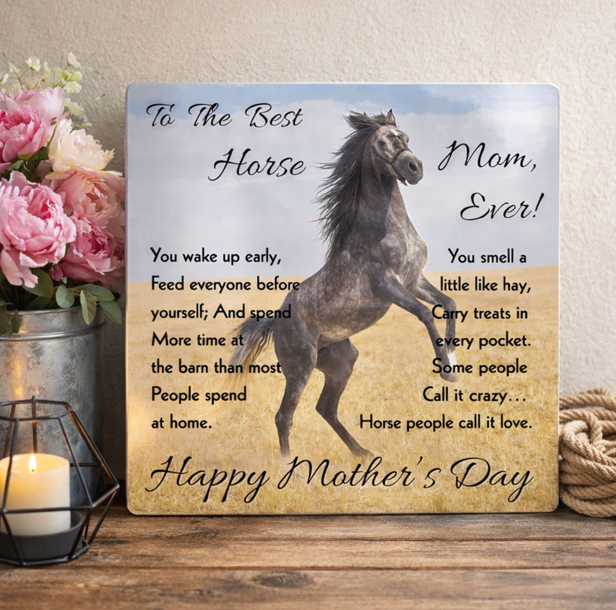 Best Horse Mom Rearing Horse Metal Print – view 2