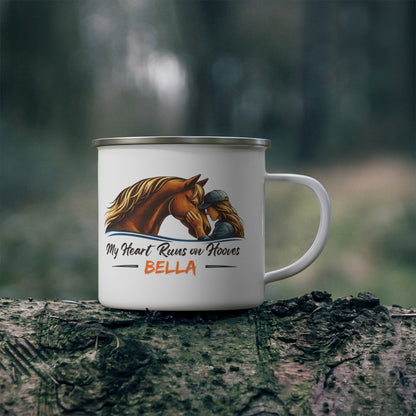 Heart Runs on Hooves Female Enamel Mug – view 7