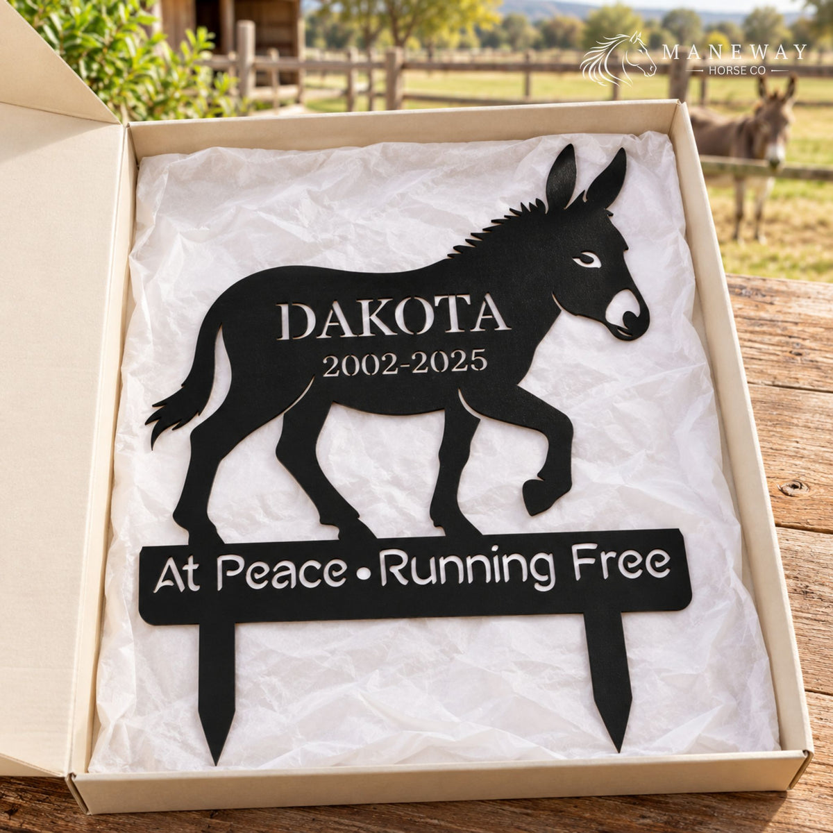 Walking Donkey Memorial Garden Stake – view 5