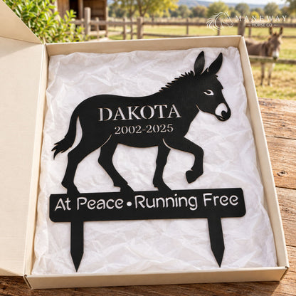 Walking Donkey Memorial Garden Stake – view 5