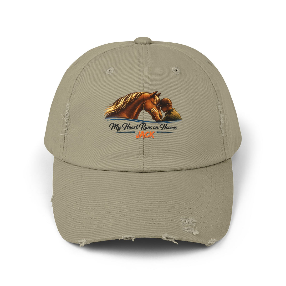 Heart Runs on Hooves Personalized Distressed Cap – view 6