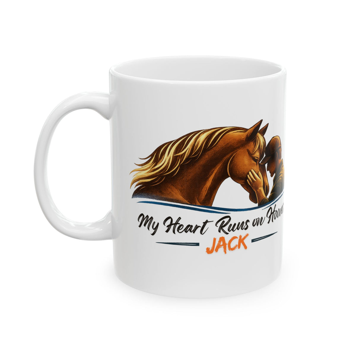Heart Runs on Hooves Male Ceramic Mug – view 8