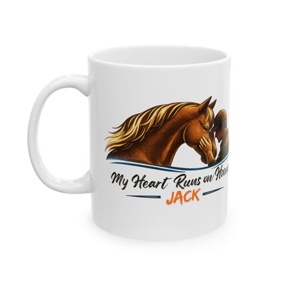 Heart Runs on Hooves Male Ceramic Mug – view 8