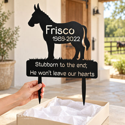 Frisco Donkey Memorial Garden Stake