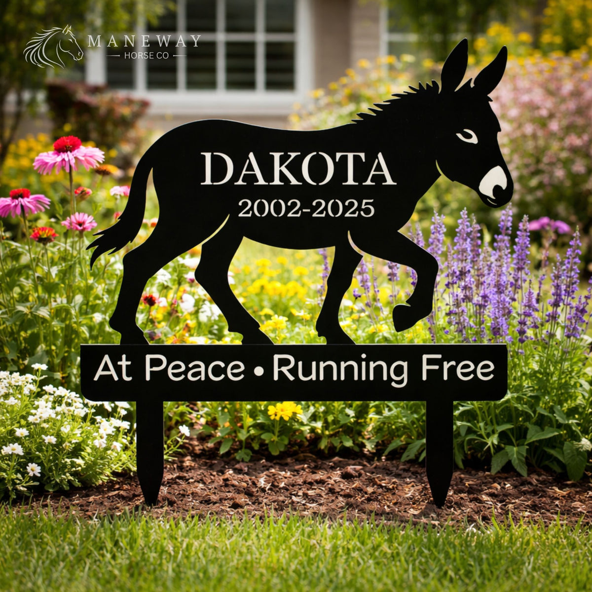 Walking Donkey Memorial Garden Stake – view 4
