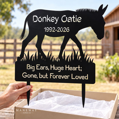 Donkey Gatie Memorial Metal Yard Sign