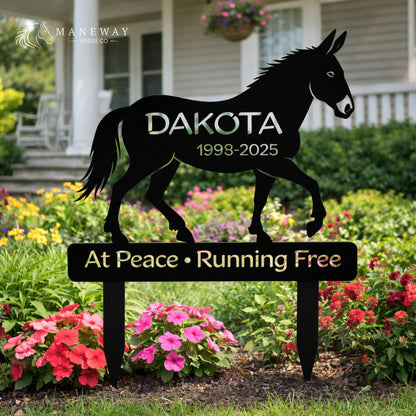 Running Free Mule Memorial Garden Stake – view 3
