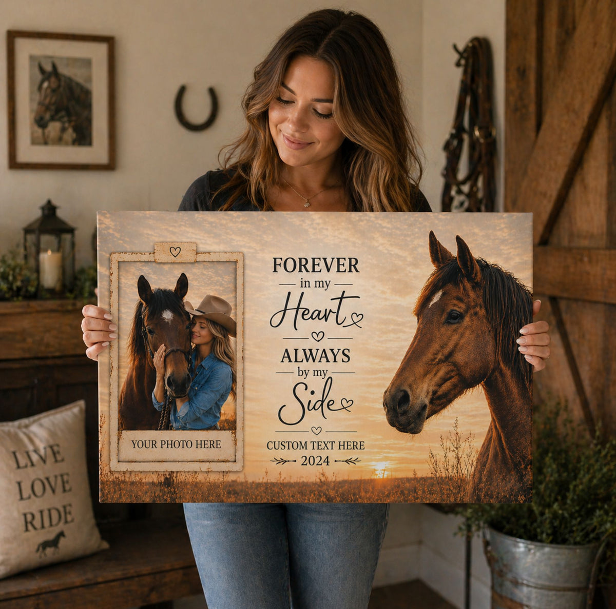Always by My Side Horse Photo Canvas