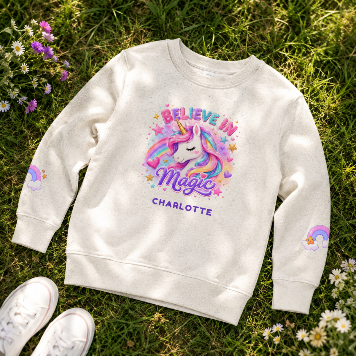 Believe in Magic Personalized Unicorn Sweatshirt