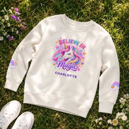 Believe in Magic Personalized Unicorn Sweatshirt