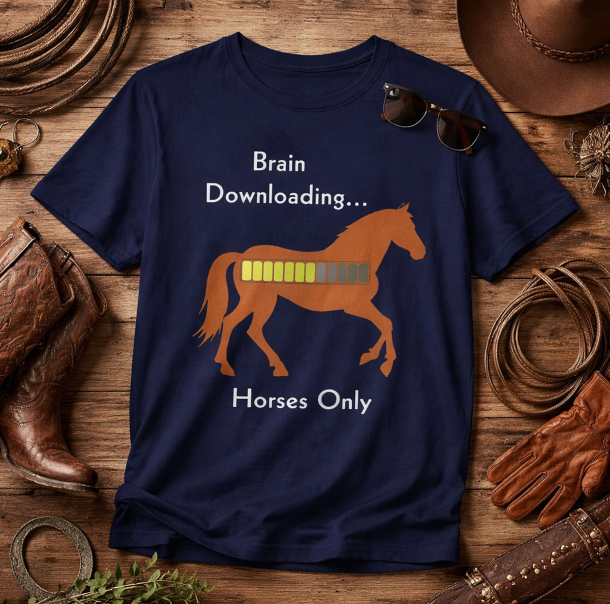 Brain Downloading Horses T-Shirt