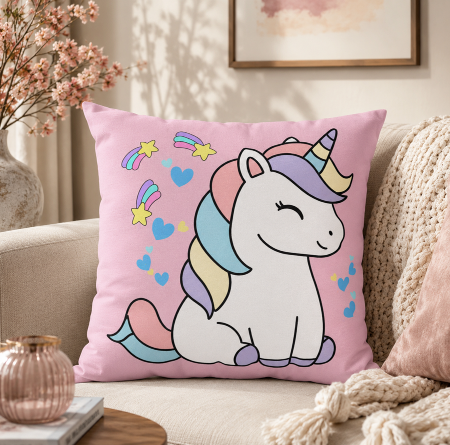 Sleepy Pastel Unicorn Throw Pillowcase