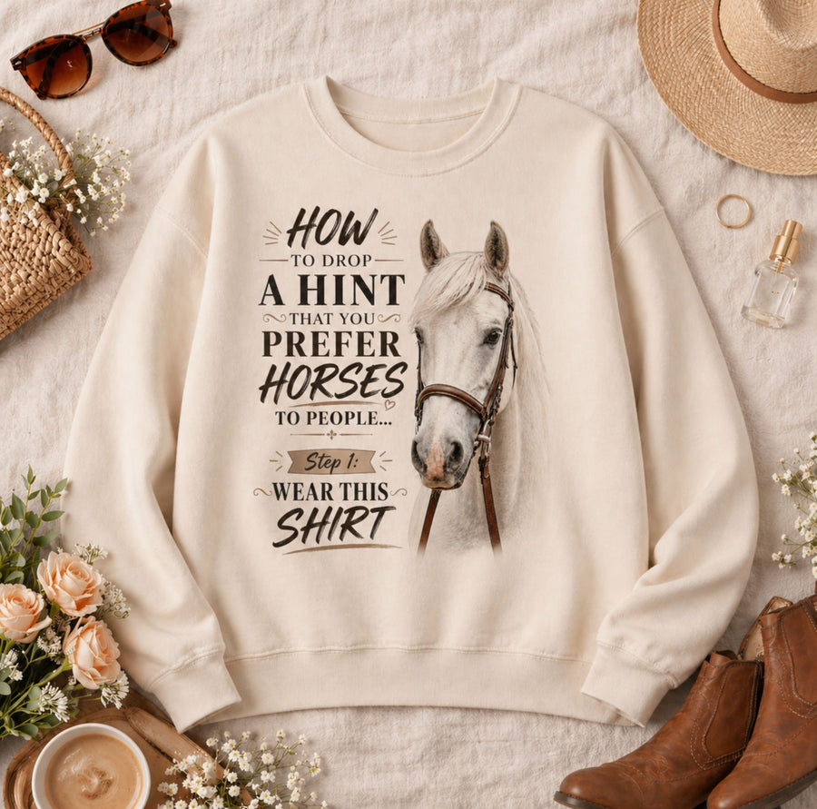 Prefer Horses Sketch Sweatshirt