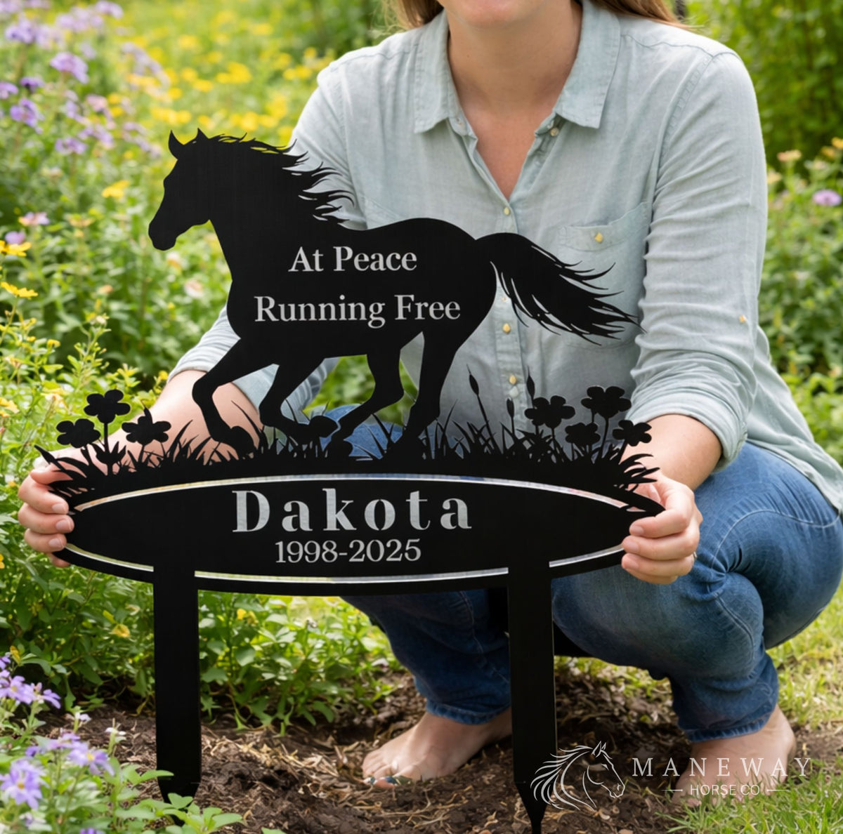 At Peace Horse Memorial Garden Stake – view 2