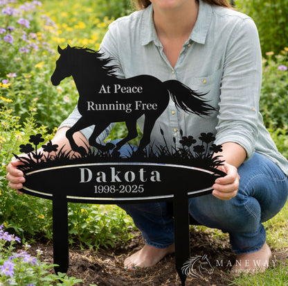 At Peace Horse Memorial Garden Stake – view 2