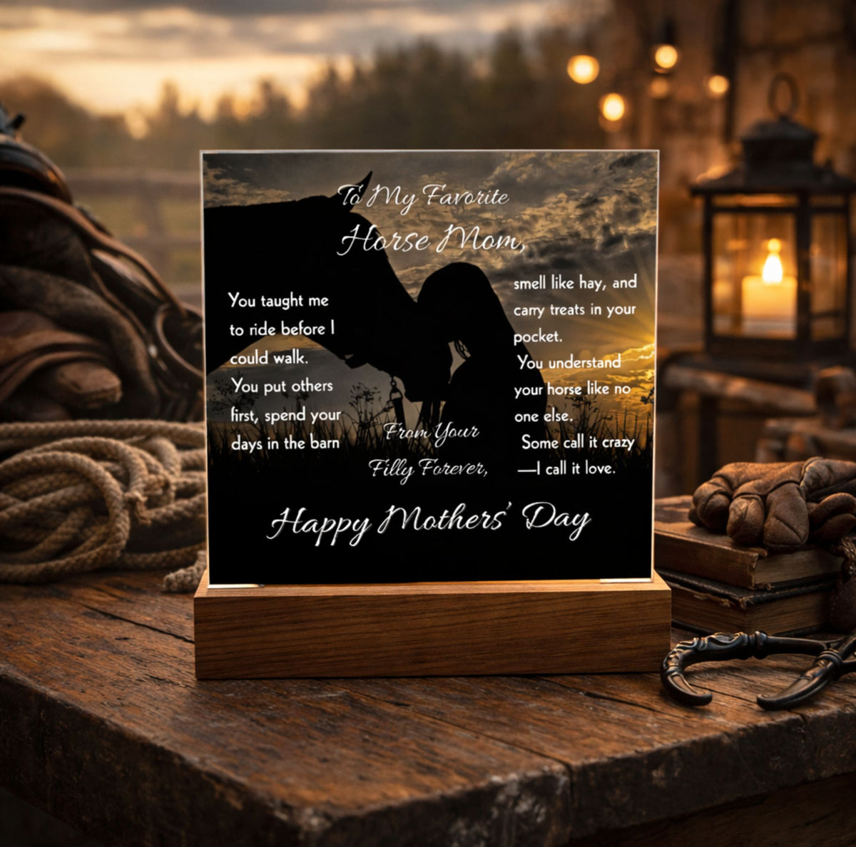 Favorite Horse Mom Silhouette Plaque