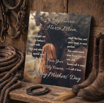 To My Favorite Horse Mom High Gloss Metal Prints – Mother's Day Horse Gift