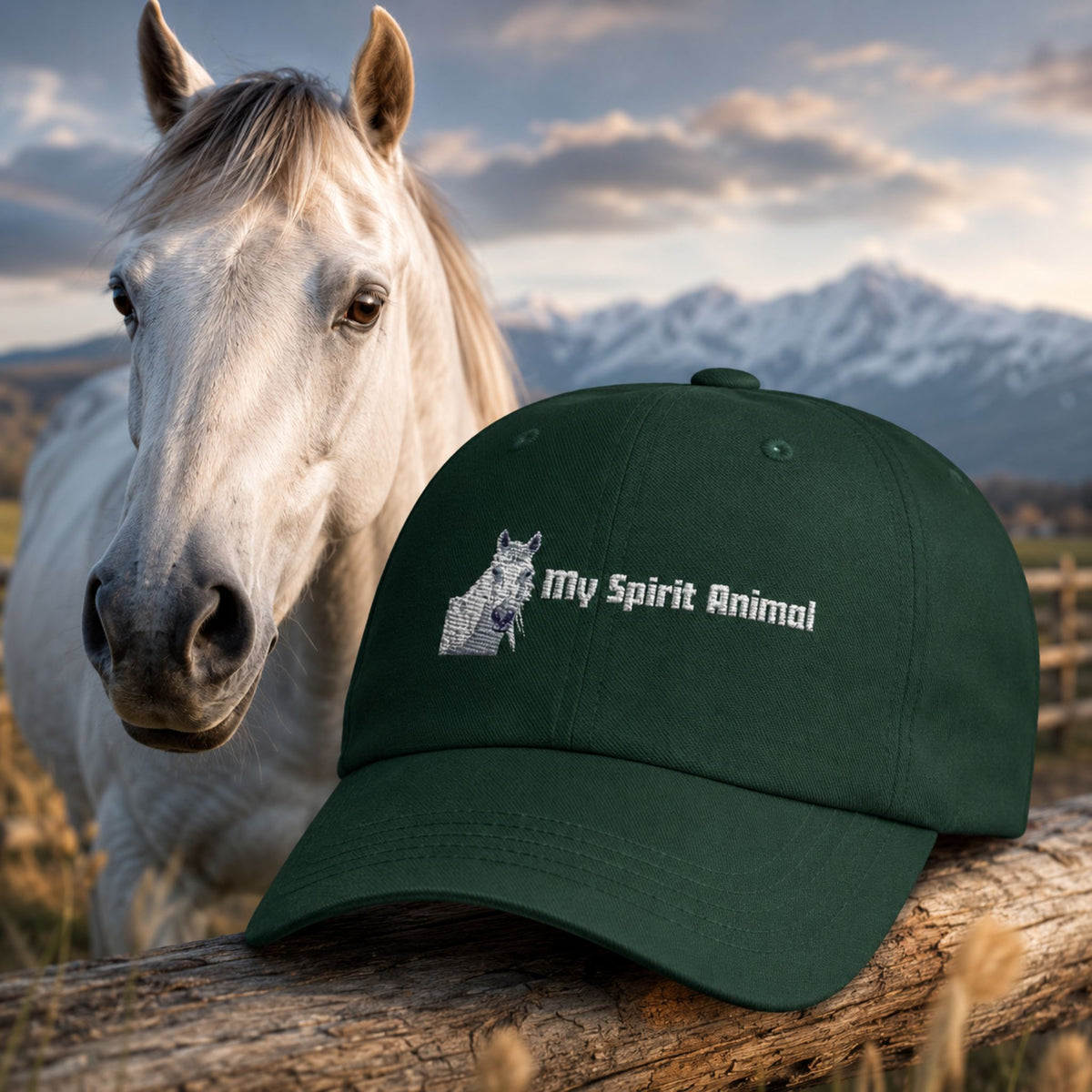 My Spirit Animal Horse Distressed Cap