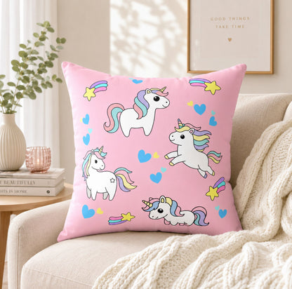 Pastel Cute Unicorn Pattern Throw Pillow