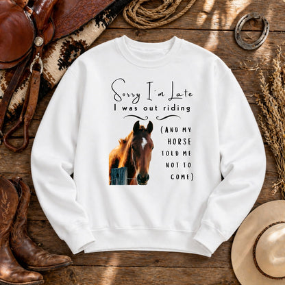 Sorry I'm Late Horse Riding Sweatshirt – view 4