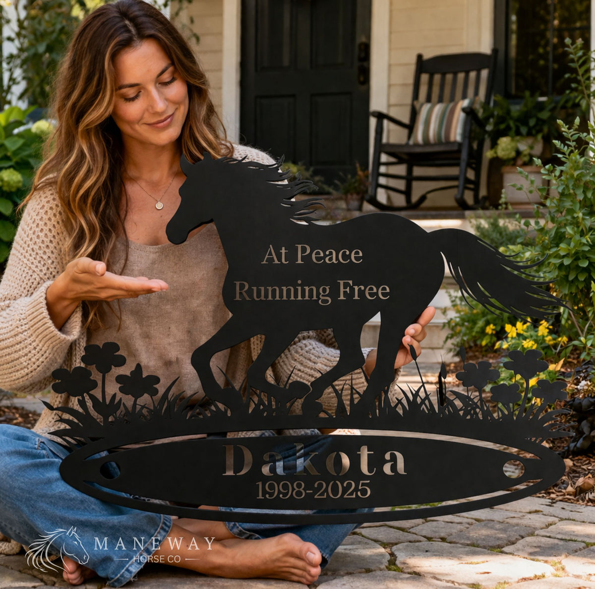 Running Free Horse Memorial Sign + FREE Mug