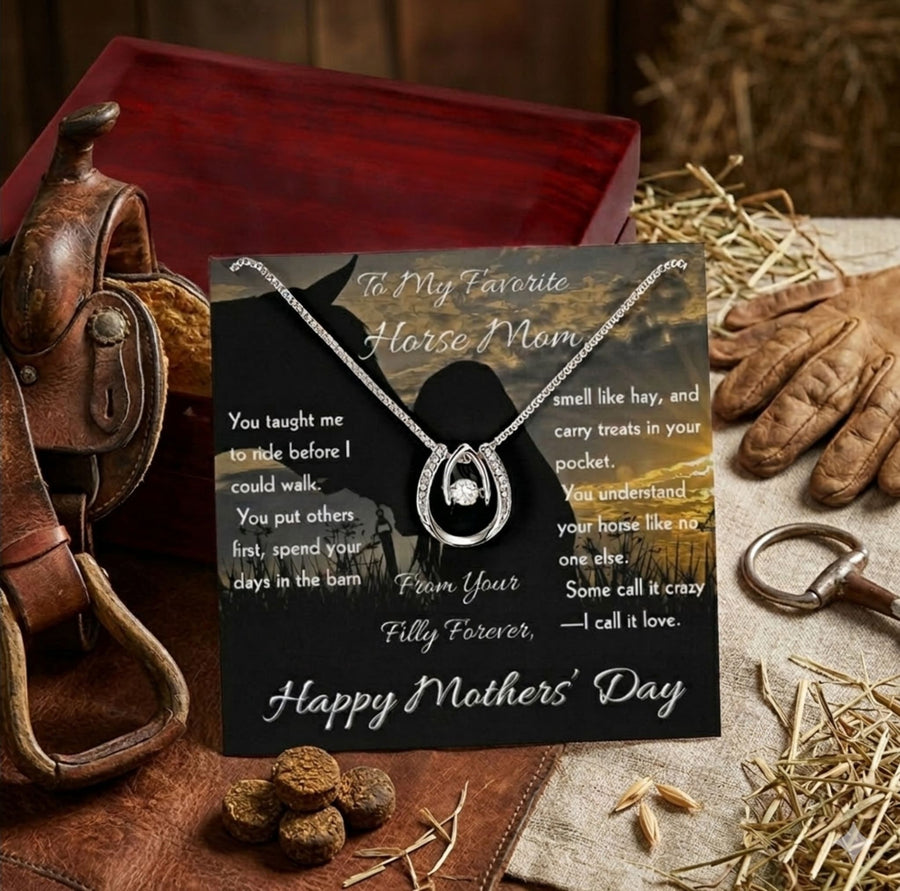 Special Horse Mom Horseshoe Necklace