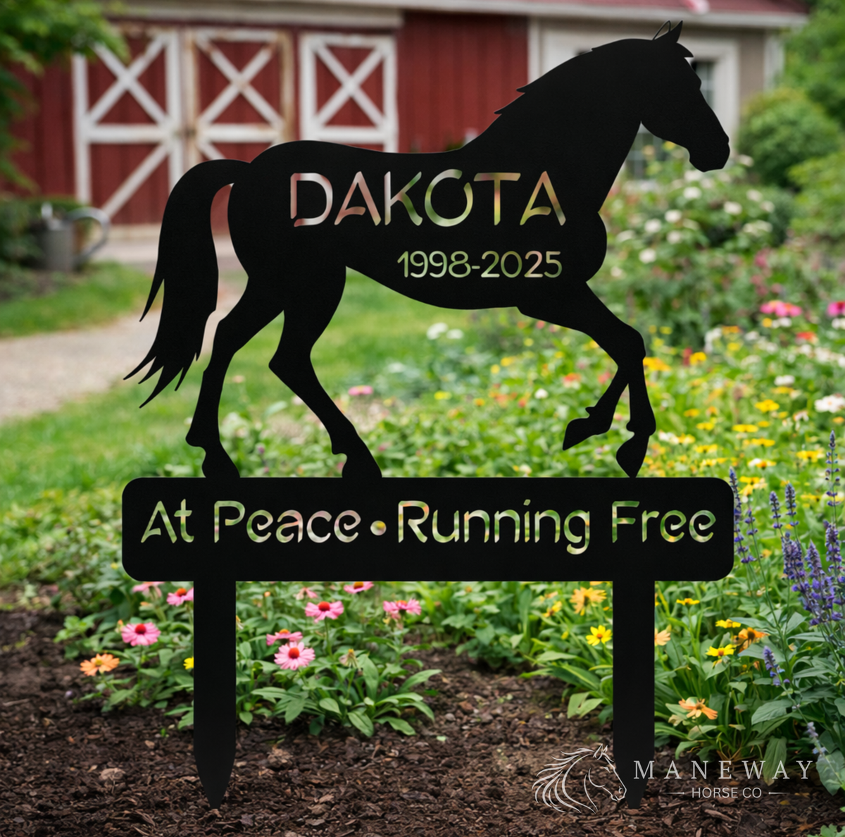 Dakota Running Free Horse Memorial Garden Stake – view 3