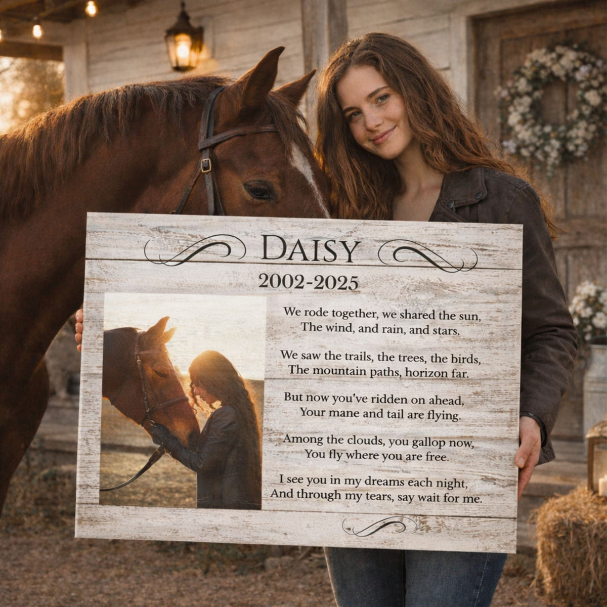 Daisy Horse Memorial Photo Canvas