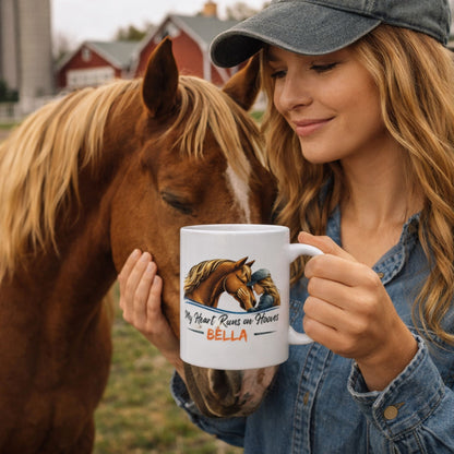Heart Runs on Hooves Female Ceramic Mug – view 3