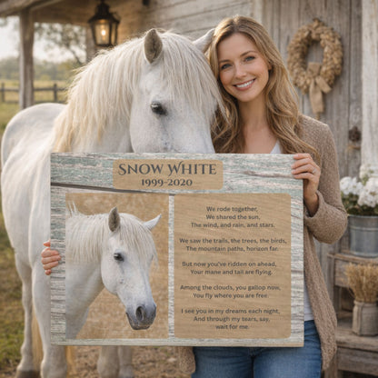 Snow White Horse Memorial Photo Canvas