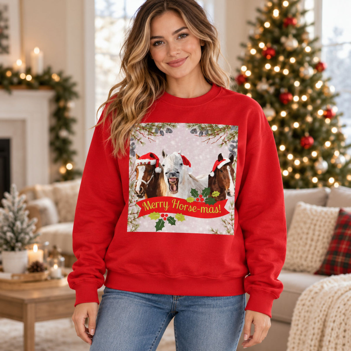 Merry Horse-Mas Christmas Sweatshirt