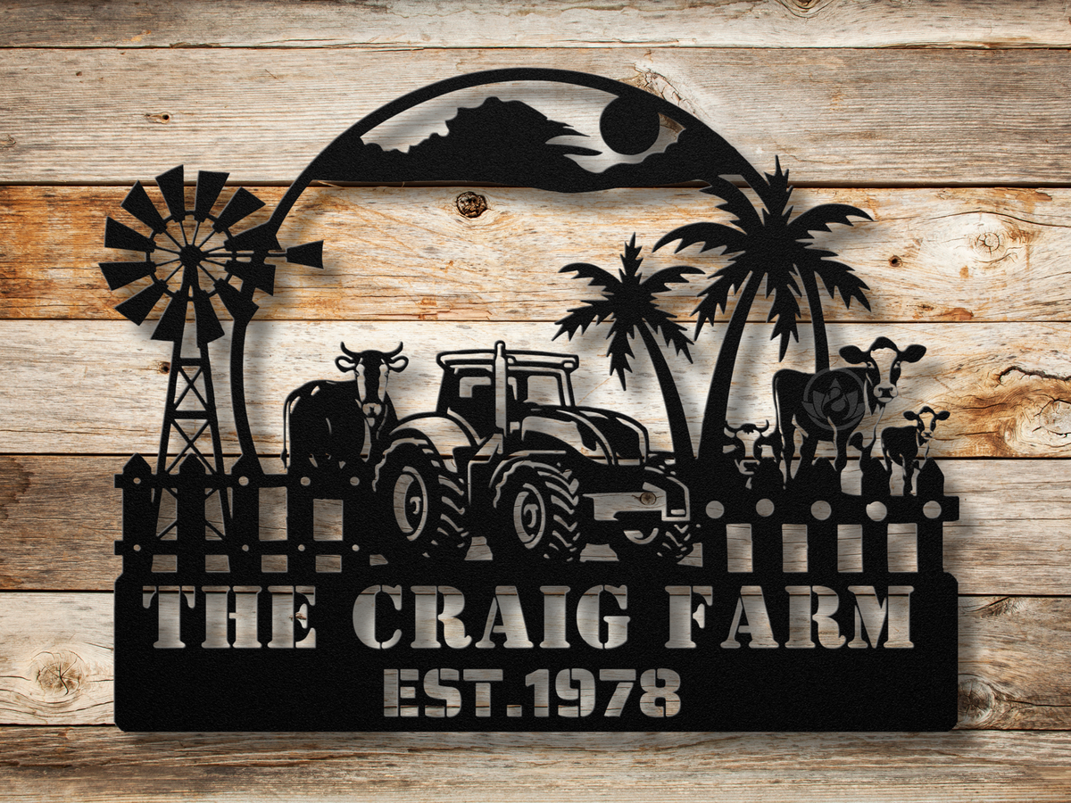 Personalized Farmhouse Metal Sign - Rustic Charm for Your Home
