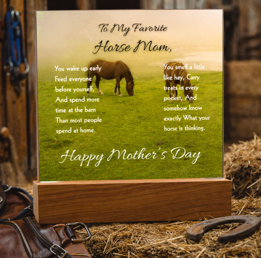 Favorite Horse Mom Meadow Acrylic Plaque