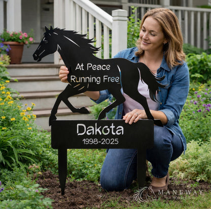 Dakota Galloping Horse Memorial Garden Sign – view 2