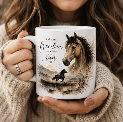 Find Your Freedom Horse Mug