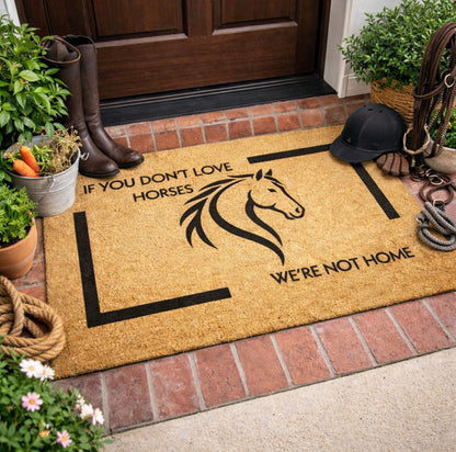 Funny Horse Lover Doormat – If You Don’t Love Horses We’re Not Home – view 2