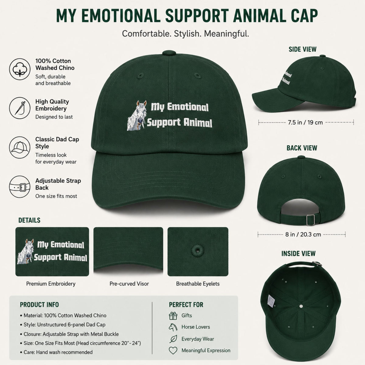 My Emotional Support Animal Horse Cap – view 5