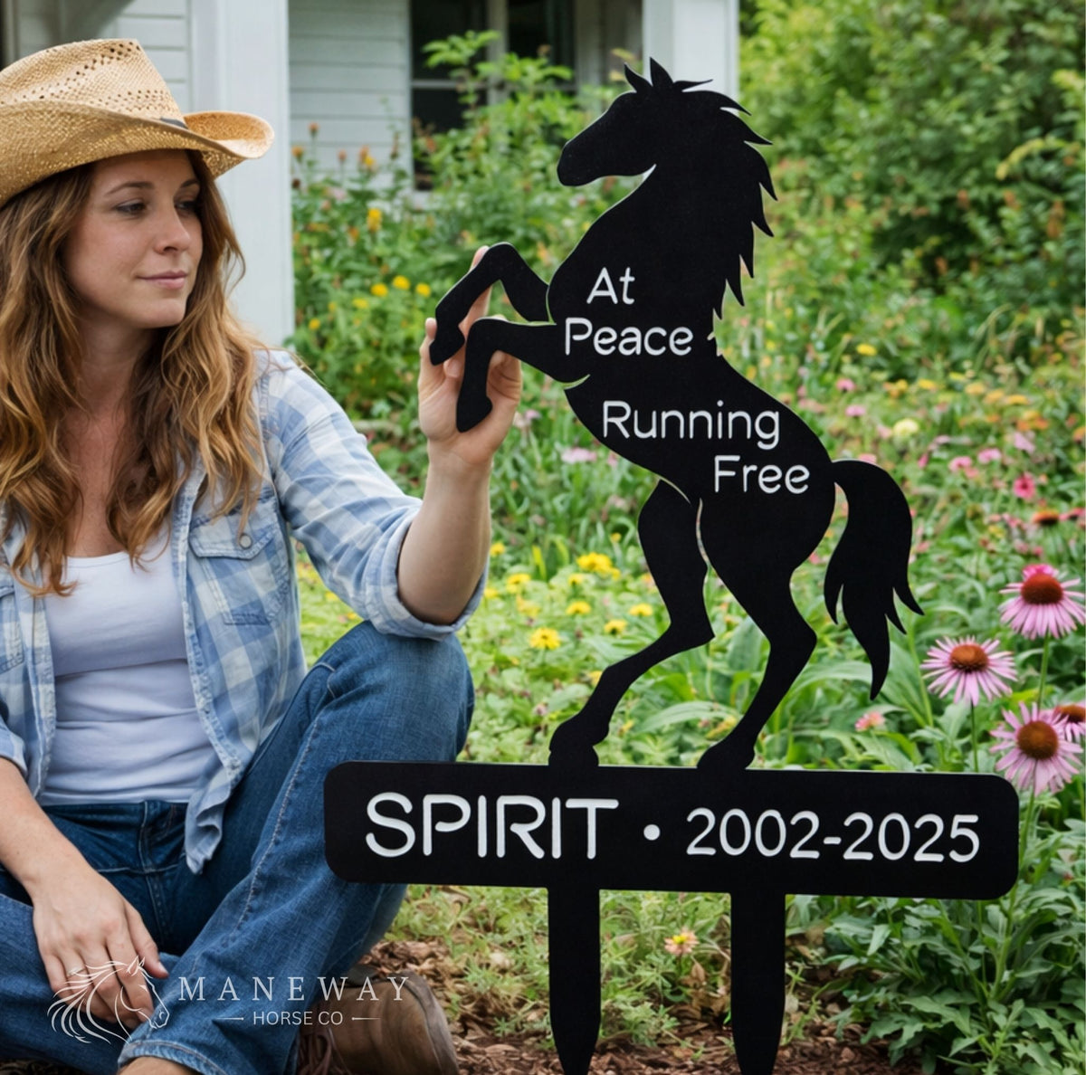 At Peace Rearing Horse Garden Stake – view 2
