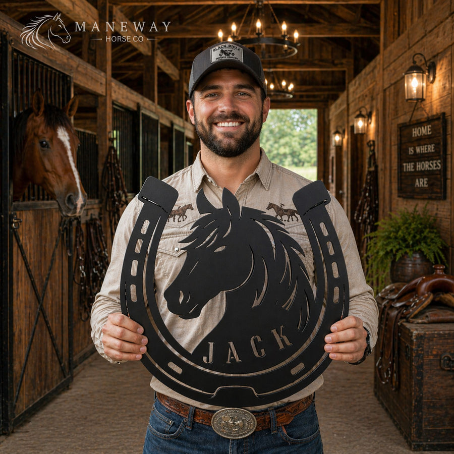 Horseshoe Personalized Stall Sign