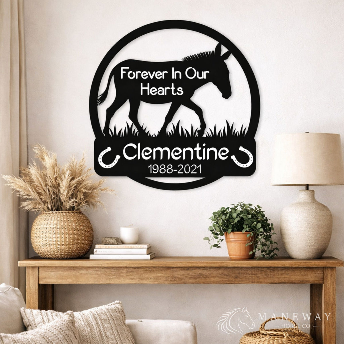 Clementine Donkey Memorial Metal Wall Sign – view 3