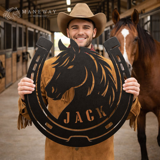 Horseshoe Metal Stall Sign