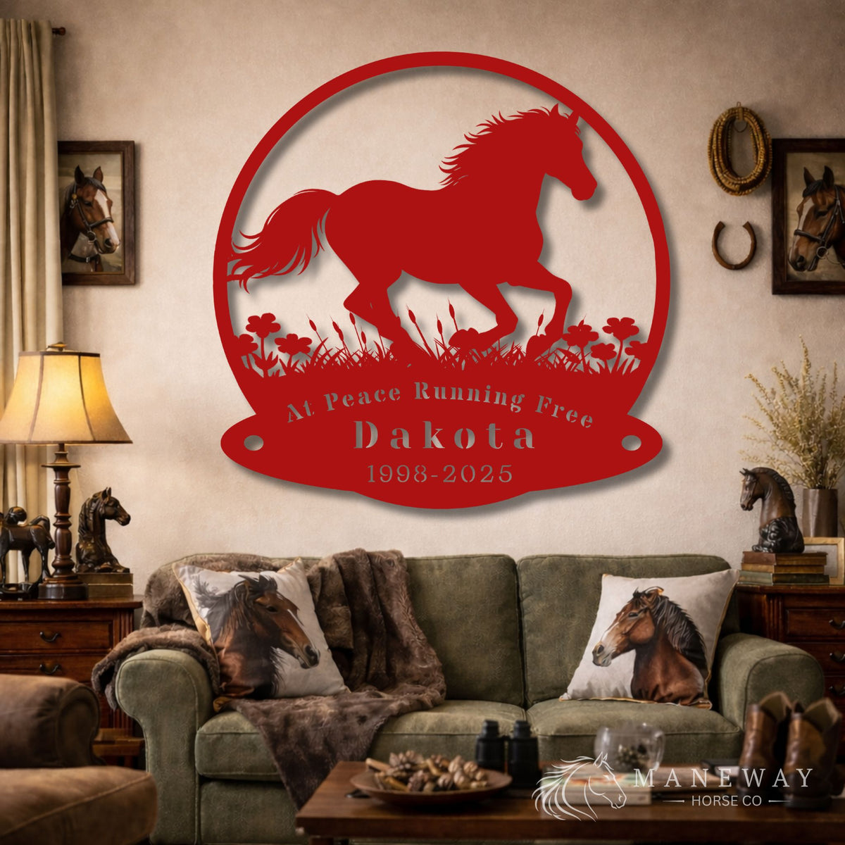 Running Free Dakota Round Memorial Stall Sign – view 6