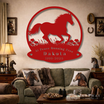Running Free Dakota Round Memorial Stall Sign – view 6