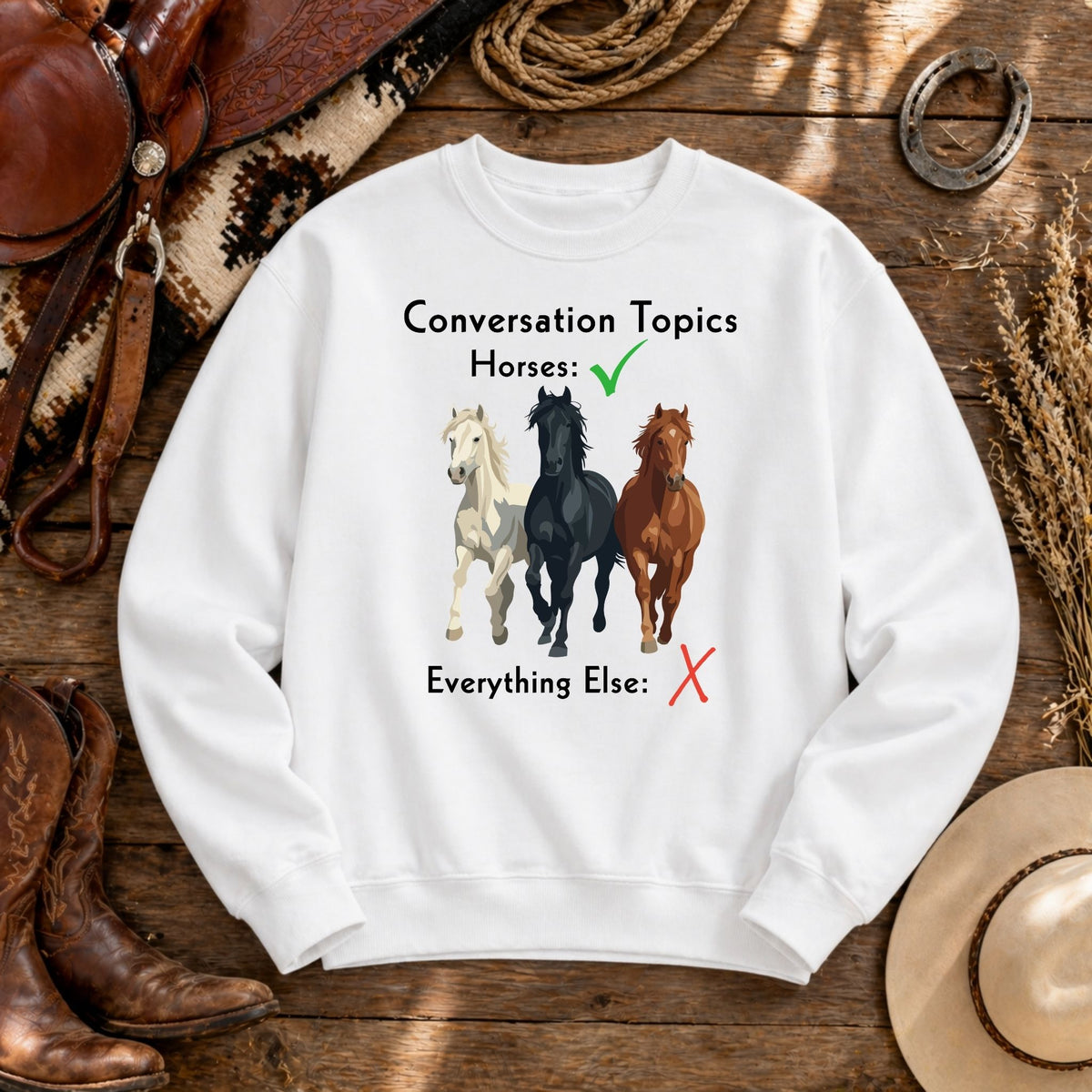 Horse Conversation Topics Sweatshirt – view 2
