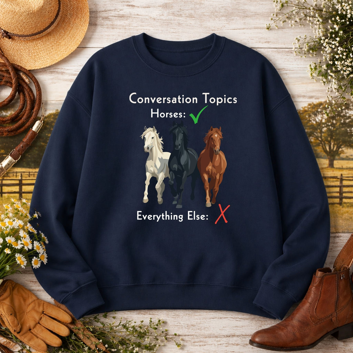 Horse Conversation Topics Sweatshirt – view 6