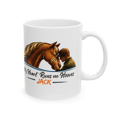 Heart Runs on Hooves Male Ceramic Mug – view 4