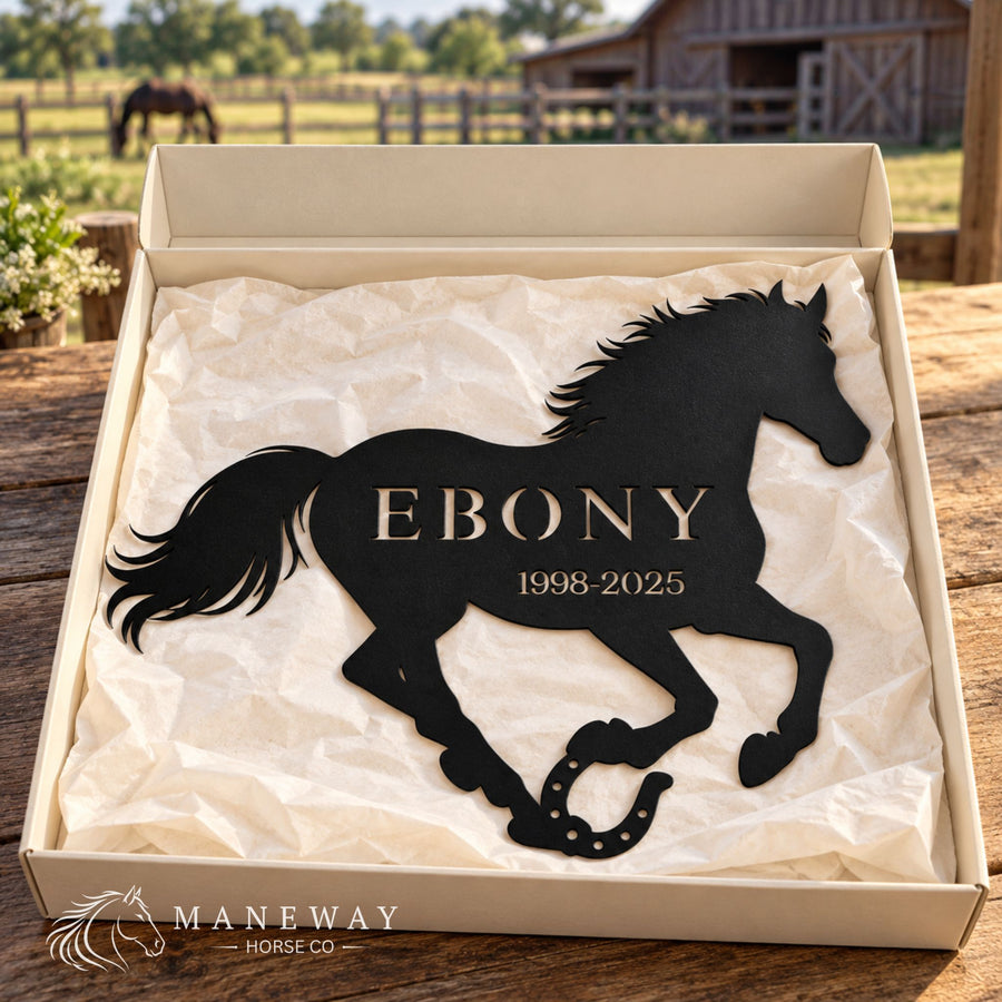 Ebony Horse Memorial Stall Sign