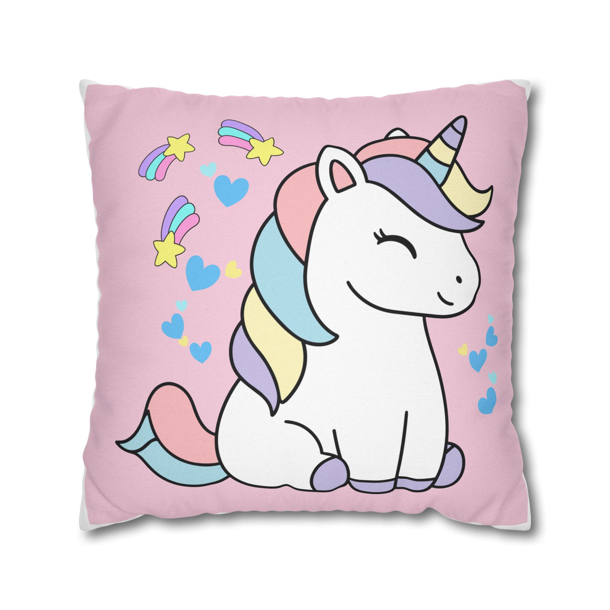 Sleepy Pastel Unicorn Throw Pillowcase