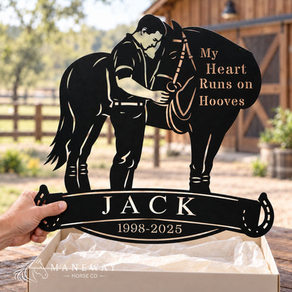 My Heart Runs on Hooves Stall Sign