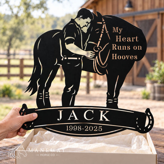 My Heart Runs on Hooves Stall Sign